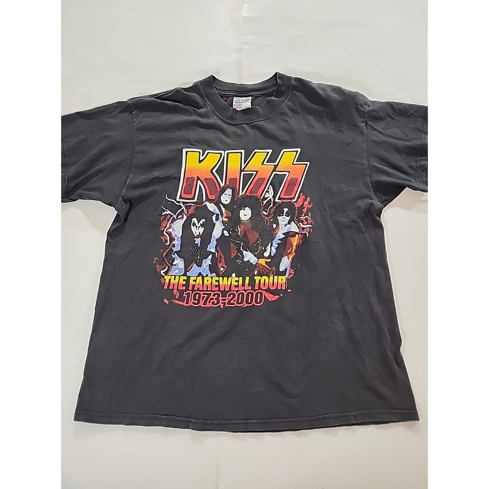 Vintage Kiss‎ Shirt The Farewell Tour 1973-2000 Size XL Band Tees Rare